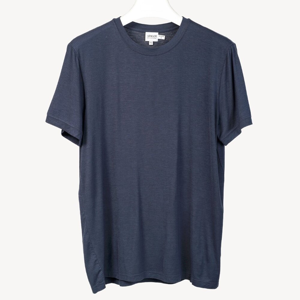 Armani Collezioni Navy Bamboo-Jersey T-Shirt